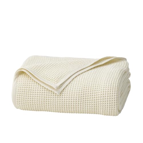 BOLL & BRANCH Waffle Bed Blanket, King/Cal King, Cream - color: Cream, size: King/California King