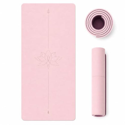 Large Wide TPE Yoga Mat Non-Slip Thick (183 x 80 x 0.8 cm) for Women & Men - Ideal for Home Exercise, Gym, Pilates and Fitness - color: simple line