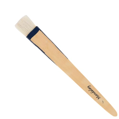 Creative Mark Mandalay Professional Goat Hair Hake Brush - 1" Wide Paint Brush with Paddle Handle for Professional Artists - Soft Natural Bristles Ideal for Sumi-e and Color Washes - size: 1"