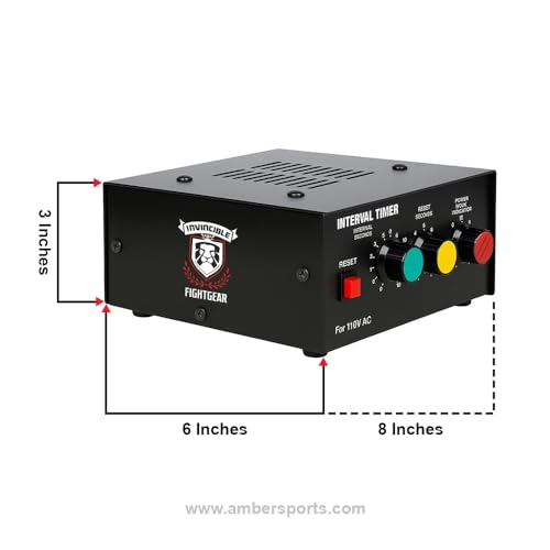 Boxing Timer with Loud Bell and Whistle, 2 or 3 Minute Rounds, 15-60 Second Rest, Steel Gym Interval Timer for Boxing, MMA, Kickboxing, Muay Thai, Martial Arts, Home Gym, 8x6x3 Inches