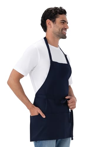 Chef Works Unisex Three Pocket Apron - color: Navy