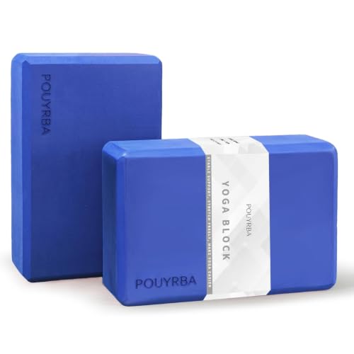 2-Pack Yoga Blocks, High-Density 9"x6"x3" Yoga Brick Foam Blocks, Non-Slip Exercise Blocks for Yoga, Pilates, Stretching and Meditation – Lightweight Yoga Props for Home Gym & Studio - color: Navy Blue