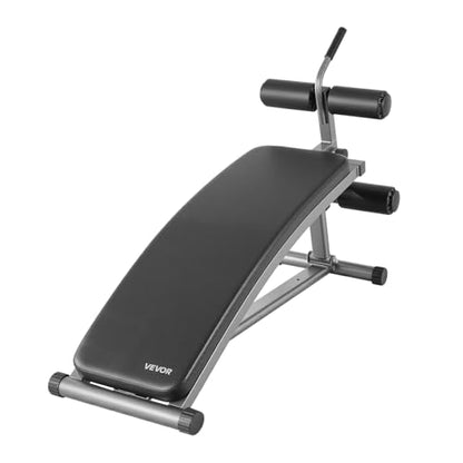 VEVOR Sit Up Bench, Curved Decline Ab Bench with Reverse Crunch Handle, with 6 Adjustable Height Setting, Heavy Duty Steel, 600 Lbs Capacity for Home Gym Workouts, Strength Training, Full Body Muscles - size: Ab Bench/600lbs
