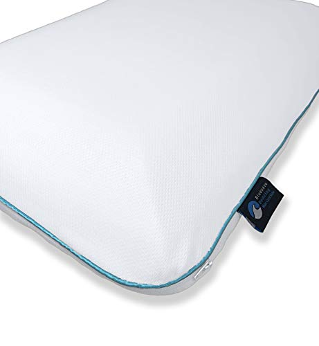 Bluewave Bedding Extra Slim Max Cool CarbonBlue Gel Memory Foam Pillow for Stomach and Back Sleepers - Thin, Flat Design with Advanced Cooling (1.75-Inch Height, Standard Size) - size: 1.75"H (Standard), style: Max Cool Memory Foam