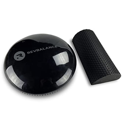 Revbalance Adjustable Wobble Cushion and High Density Rocker Combo for Balance Training, Recovery, and Physical Therapy