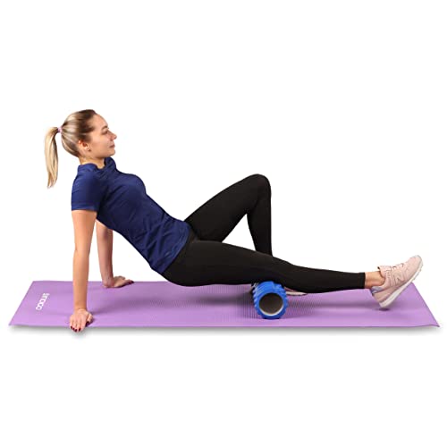 DRUNA Foam Roller for Muscle Massage, Pilates & Yoga 13"x5.5" Medium Firm PVC Foam Roller for Deep Tissue Massage, Recovery & Flexibility (Blue)