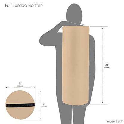 EARTHLITE Bolster Pillow Jumbo – Durable Massage Bolster, 100% PU Upholstery incl. Strap Handle - color: Vanilla Creme