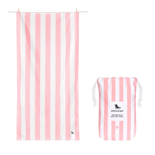 Dock & Bay Quick Dry Beach Towel - Cabana - Malibu Pink, Double Extra Large - color: Cabana Light - Malibu Pink, size: Double Extra Large (180x200cm, 70x78")