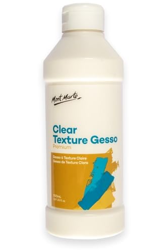 Mont Marte Premium Clear Texture Gesso Acrylic Medium 16.9oz (500ml) - size: 16.91 Fl Oz (Pack of 1)