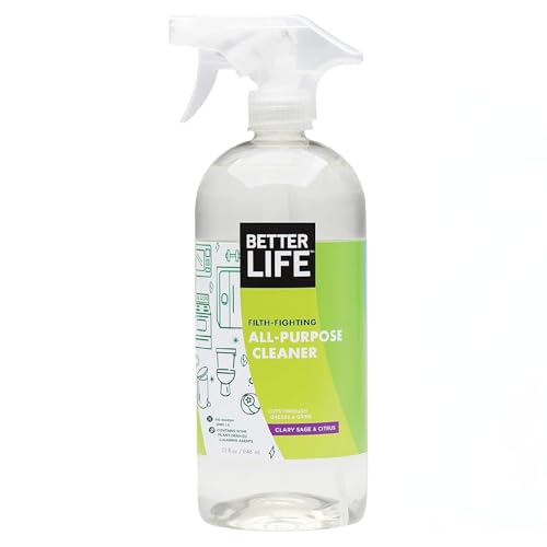 Better Life All Purpose Cleaner - Multipurpose Home and Kitchen Cleaning Spray for Glass, Countertops, Appliances, Upholstery & More - Multi-surface Spray Cleaner - 32oz Clary Sage & Citrus - size: 32 Fl Oz (Pack of 1)