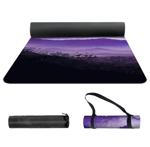 nuveti Yoga Mat Print Extra Thick TPE Non Slip Fitness Exercise Mat with Carrying Bag,72"x24" Extra Thick 6MM Exercise & Workout Mat for Yoga, Pilates Fitness and Floor Exercises - color: DieXue