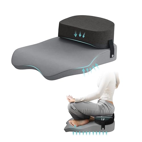 Johnear Cross Legged Office Chair Cushion Meditation Chair Meditation Cushion Floor Pillows for Adults Sitting Yoga Enthusiasts, Meditation Fanatics Seat (Grey)