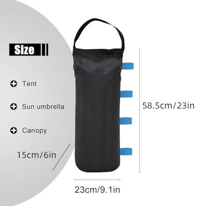 145 LBS Canopy Weights Sand Bags, 4-Pack Sand Bags for Weight Outdoor Advertising Tent Sunshade Fixed Windproof Pop up Canopy Tent Weights(Black-Blue Straps) - color: Black-blue straps