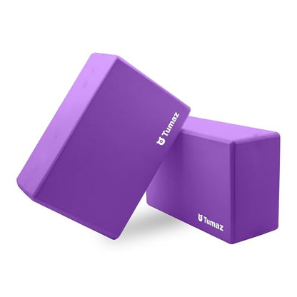 Tumaz Non-Slip Yoga Blocks，High-Density EVA Foam 2 Pack for Yoga & Pilates - color: purple-2ps