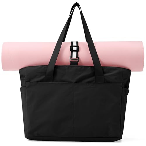 Women's Tote Bag with Zipper - Yoga Nurse Work Laptop Gym Dance Travel Diaper Bag with Compartments Multi Pocket