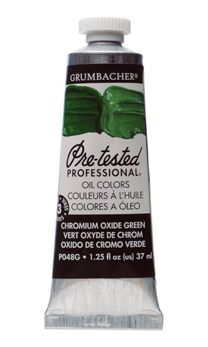 Grumbacher Pre-Tested Oil Paint, 37ml/1.25 Ounce, Chrome Oxide Green (Opaque) (P048G) - color: Chrome Oxide Green (Opaque)