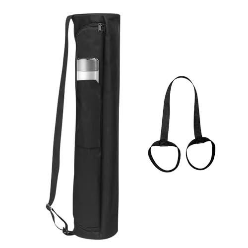 EVEME Yoga Mat Bag for Women & Men,Travel Yoga Gym Bag for 1/4" 1/3" Thick Exercise Yoga Mat,Fitness mat bag,sprot mat pouch - color: Extra Large-Black- With cup pocket