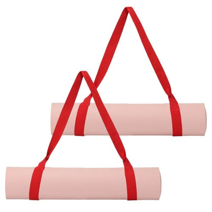 Yoga Mat Straps for Carrying, Adjustable Exercise Mat Sling Holder Multi Purpose Mats Carrier - color: Red