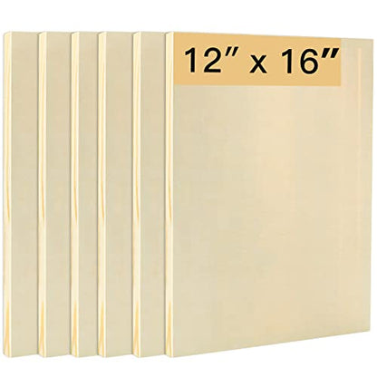 6PCS Wood Panels for Painting, 12 x 16 Inch Craft Wood Canvas Panel Boards Unfinished Wooden Painting Pouring Panel Board for Arts & Crafts, 3/4 Inch Deep - size: 12 x 16 Inch