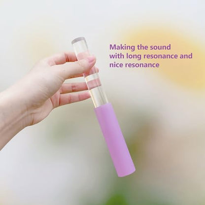 Singing Bowl Mallet Clear Solid Acrylic Base Rubber Striker Mallet for Playing Quartz Crystal Singing Bowls with Bundle Pocket(Purple) - color: Purple