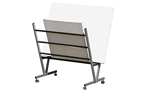 Creative Mark Metal Art Professional Print Rack, Holds Up to 30 x 40" Art, 3-Shelf, Black, Mobile with Rolling Casters, 22"H x 34"W x 6"D
