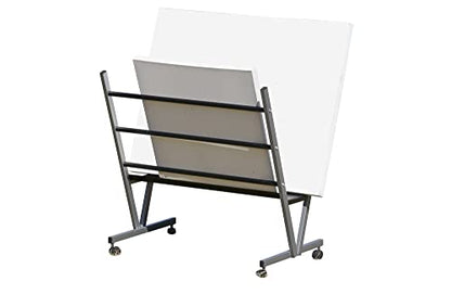 Creative Mark Metal Art Professional Print Rack, Holds Up to 30 x 40" Art, 3-Shelf, Black, Mobile with Rolling Casters, 22"H x 34"W x 6"D