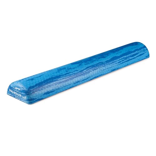 OPTP PRO-Roller Soft Density Foam Roller – Half-Round, Blue, 36"L x 3"H | Low density soft foam roller for physical therapy, Pilates, yoga foam roll exercises, and muscle recovery, Half-round - color: Blue 36" X 6" X 3" Half-round