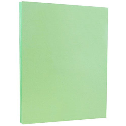 JAM Paper® Vellum Bristol Cardstock - 8.5" x 11" - 67 lb Green - 50/Pack - color: Green, size: 8.5" x 11"