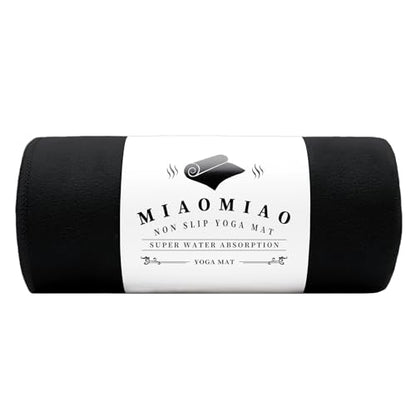 MIAOMIAO Non-Slip Hot Yoga Towel Set,Super Absorbent Microfiber in, 24.5" x 72" - Anti-Slip, Injury Free Design for Pilates, Yoga Mats, Exercise, and Fitness Gear - color: Black