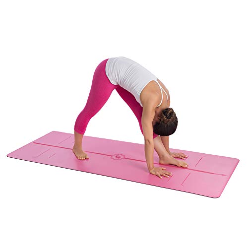 Liforme Evolve Yoga Mat - Patented Alignment Design, Advanced Non-Slip Grip - color: Pink