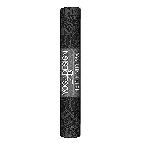 YOGA DESIGN LAB | The Infinity Mat | Luxurious Non-Slip Design Provides Unparalleled Grip to Support and Align You Beautifully | Eco-Friendly | w/Carrying Strap! - color: Mandala Charcoal, size: 5mm