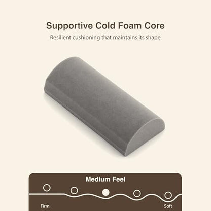 Massage Half Round Bolster Pillow 13" L X 6" W - color: Vanilla, size: Mini Half-round 611