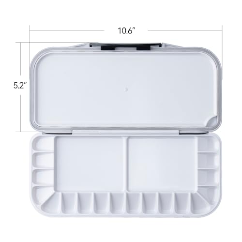 Transon Watercolor Palette Folding with Lid 18wells 2 Mixing Areas and 1 Large Mixing Tray Also for Gouache Acrylic Paint Palette Blue Color - color: Blue