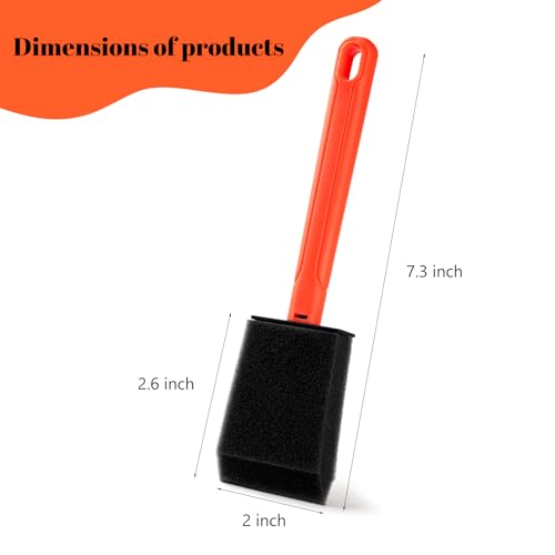 Mister Rui Foam Brush Kit 2 Inch with 2 Handles & 8 Sponge Heads | Refillable System for Smooth. Ideal for Acrylic, Furniture, Cabinets – Works with Latex, Stain and Varnish