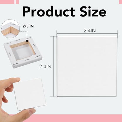 ESRICH Mini Canvases for Painting, Mini Canvas Bulk 100 Pack 2.4x2.4In, 2/5In Profile Small Square Canvases, Blank Canvases are Great for School Projects and Kids Birthday Parties, Home Decor Project. - size: 2.4x2.4in-100 Packs