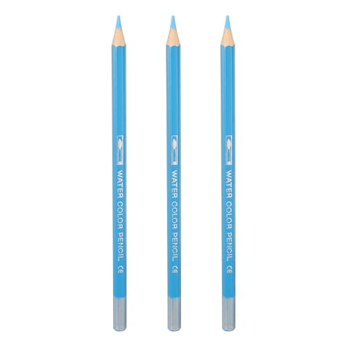 PATIKIL Watercolor Pencils, Light Blue Color Pencil Set Sketch Coloring Drawing Colored Pencils Bulk Artist Drawing Supplies for Adult Coloring Book Blending, 3 Pcs - color: Light Blue