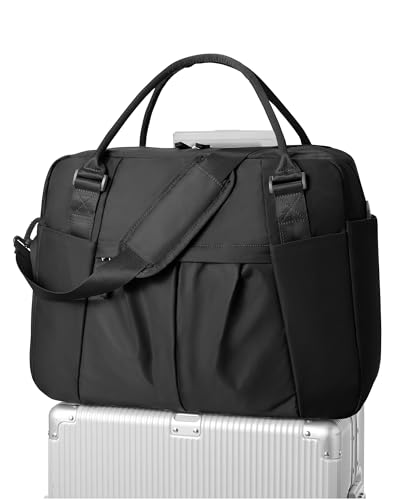 Large Duffle Bag for Travel with Shoe Compartment, Puffer Weekender Bags for Women Travel Tote Carry on Duffel Bag for Airplanes, Personal Item Bag Gym Bag Women, Black - color: Black X-Large