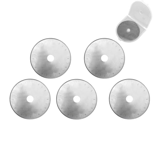 5pcs Rotary Cutter Blades Compatible with/Martelli/Dremel/Truecut, 2.36in/60mm Round Hole Fabric Rotary Cutter Replacement Blades for Quilting Sewing Arts Crafts Scrapbooking