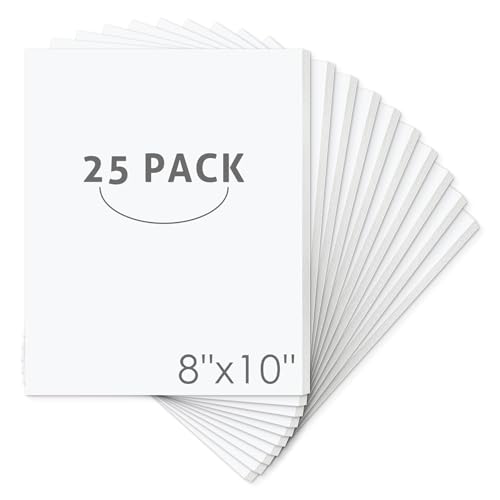 Mat Board Center, Pack of 25 Foam Core Backing Boards 1/8" (8x10, White) | Acid Free, Polystyrene, Warp-Resistant, Double-Sided Foam Poster Board, Easy to Cut & Write for Display, Draw, Crafts & Art - color: White, size: 8x10