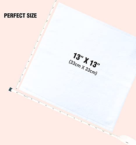 12 Pack Washcloths 13" x 13" - Soft Wash Cloths for Your Face Towel, Viscose derived from Bamboo & Cotton Blend Wash Cloths for Your Body (White) - color: White