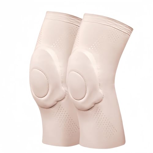 Compression Knee Sleeve with Gel Pads for Dancers, Yoga, Cheerleading, Leg Sleeves for Girls, Women, Men 1 Pair Beige S - color: Beige, size: Small