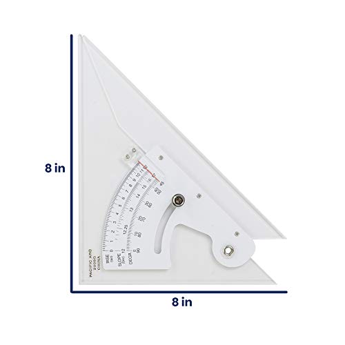 Pacific Arc Adjustable 8 Inch Triangle Plain Edge for Drafting, Architect, Engineer - style: 8 inch