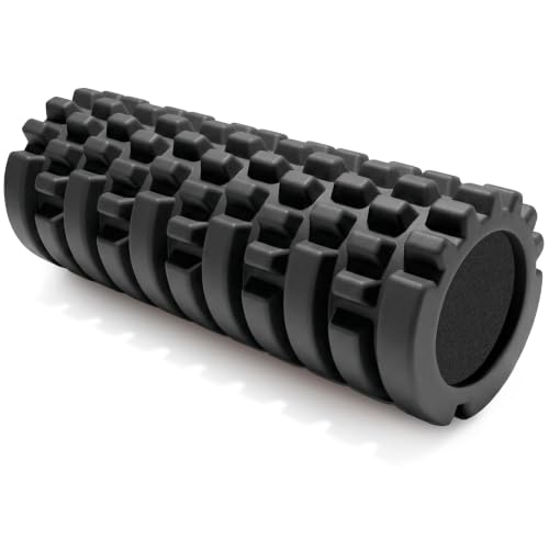 321 Strong Foam Roller - Medium Density Deep Tissue Massager for Muscle Massage and Myofascial Trigger Point Release, with 4K eBook - color: Black