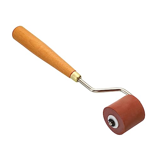PATIKIL 1.2 Inch Rubber Roller Brayer, Anti Skid Hard Rubber Roller Tools for Wallpaper Art Craft Printing Printmaking Ink Stamping Tape Construction, Red - size: 1.2 Inch
