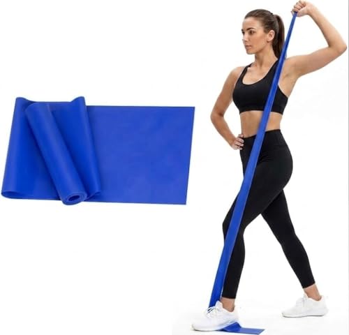 Resistance Band Portable Elastic Fitness Stretch Band for Yoga, Pilates, Home Strength Training and Athletic Tension Exercises - color: Blue