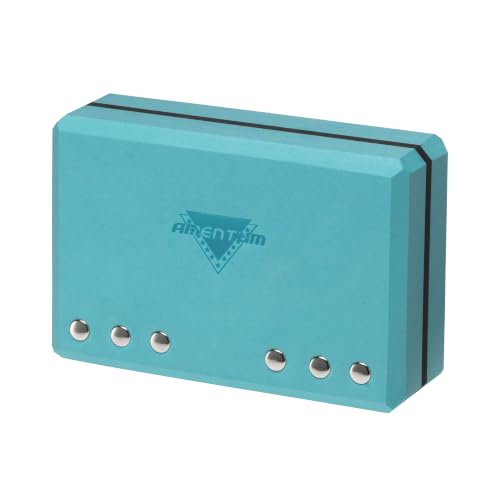 AMENTUM Yoga Block 9”x6”x3” Stand Out With Style Premium Yoga Block Featuring Bold Metallic Rivets. High-Density/Non-Toxic EVA Foam, Non-Slip Surface,Lightweight Exercise Support for Yoga, Stretching, Fitness Training