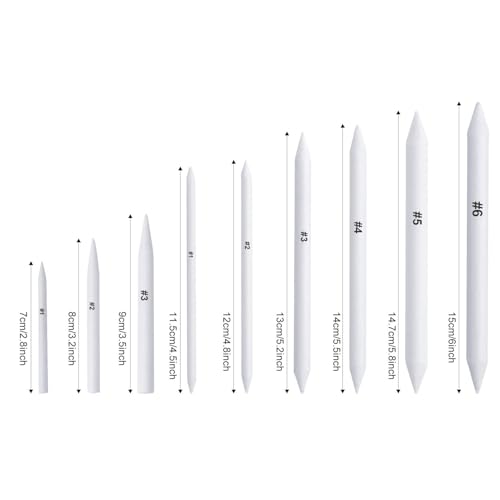 FEBSNOW 84Pcs Blending Stumps and Tortillions Sticks for Art Drawing | Spiral Wound Paper, Assorted Size Drawing Tools, Smooth Smudging and Blending, Student Artist Charcoal Sketching Supplies