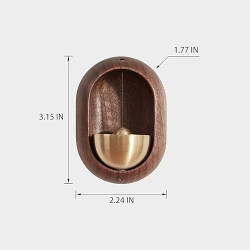 Door Chime - Wooden Bell | Magnetic Trigger with Brass Chime
