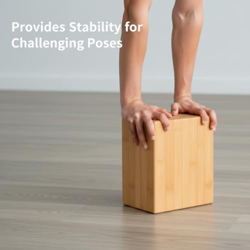 SUPVOX Natural Bamboo Block - Lightweight Yoga Brick for Stability, Stretching & Alignment - Smooth, Non-Slip Surface, Easy to Clean