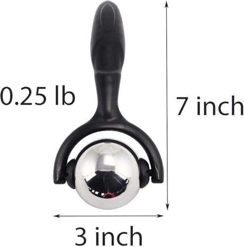 Vinyl Quote Me Roller Massage Ball - Ergonomic Handle Cold Warm Compression Temperature Keeper Stainless Steel Muscle Pain Relief Body Neck Shoulder Back Leg Calf Therapy Ice Heat Stick